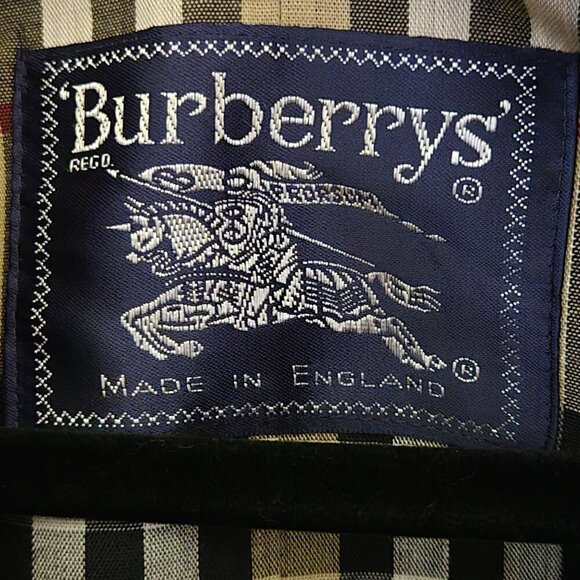 Burberrys London Vintage Classic Black Nova Check Trench Coat Size 12 - Picture 7 of 9